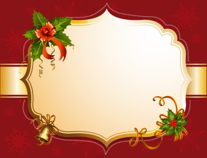 Red christmas frame vector design - Vector Christmas free ...
