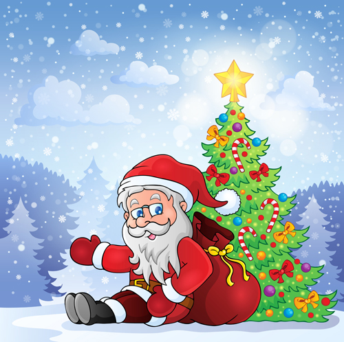 Santa claus cartoon cute vector 04 - Vector Cartoon free download