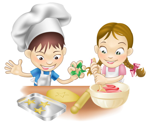 Children cooking design vector 05 - Vector Cartoon, Vector ...