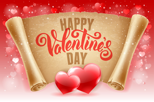 Romantic valentine day gift cards vector 04 Vector Heart