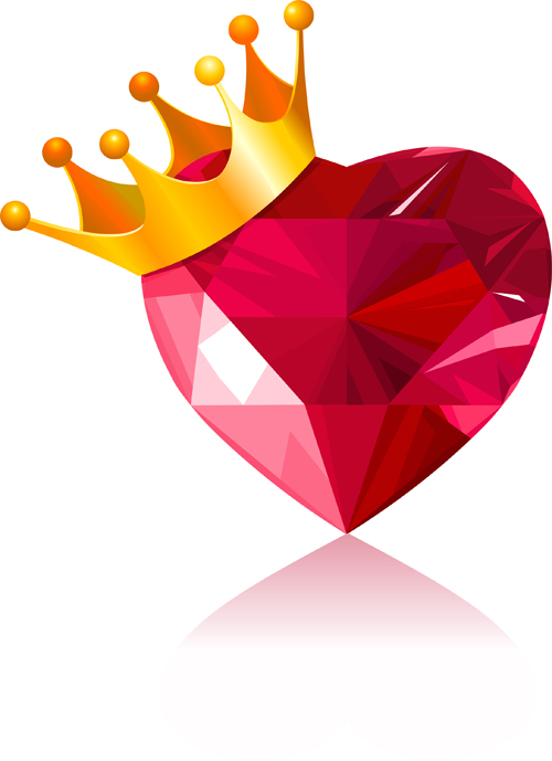 Shining diamond heart valentines day cards vector 08 - Vector Card ...