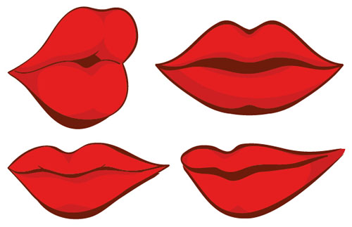 Woman red lips design vector 01 - Vector People free download