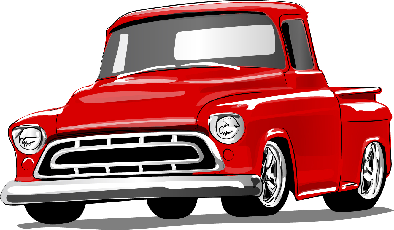 Red vintage car vector material 01 - Vector Car free download
