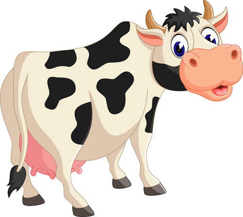 Cartoon baby cow vector illustration 05 free download