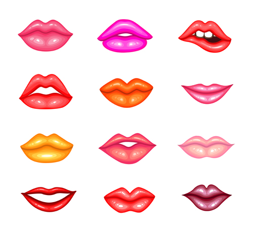 Set of lips vector material - Vector People free download