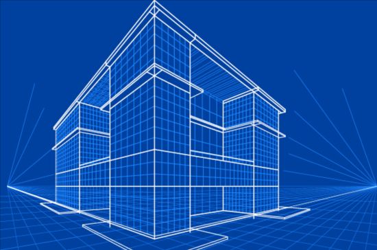 Simple blueprint building vectors design 09 - Vector Architecture free