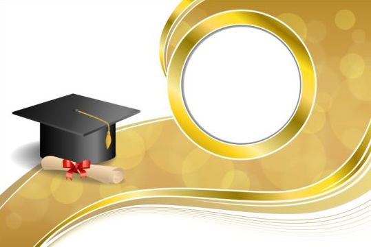 Graduation Cap With Diploma And Golden Abstract Background 05 Free Download