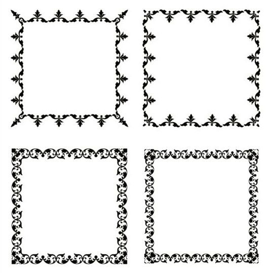 Square black frame vector set 02 - Vector Frames & Borders free download