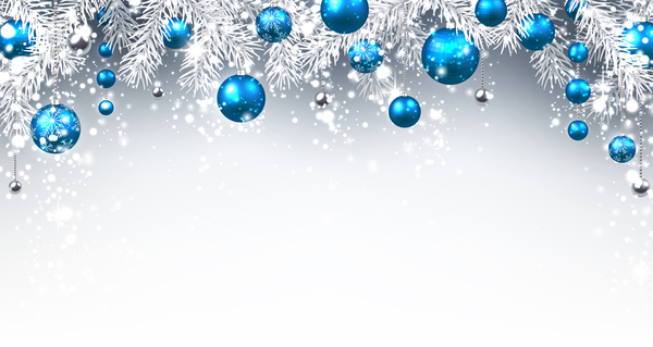 Blue christmas ball with tree branches vector card - Vector Card free