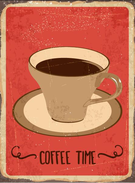 Retro with vintage coffee poster template vector 02 free ...
