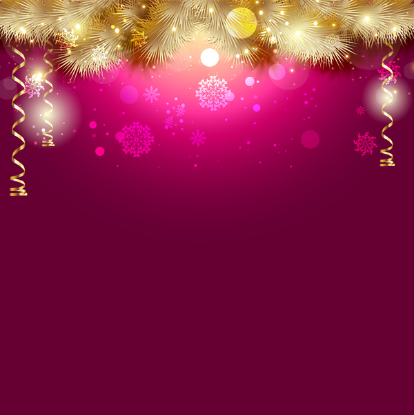 Purple christmas background with golden decor vector ...
