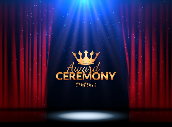 Award ceremony red curtain background vector free download