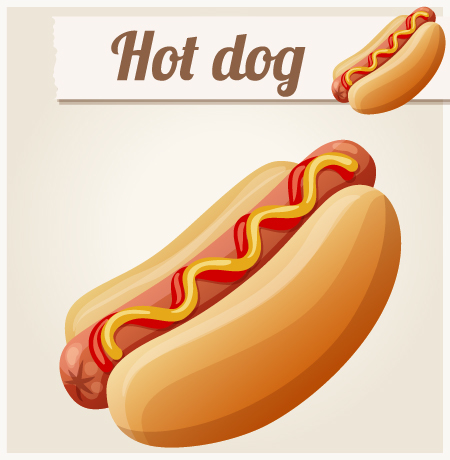 Hot dog vector illustration - Vector Food free download