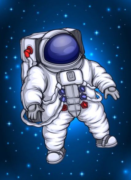 Astronaut in space cartoon vector - Vector Cartoon free download