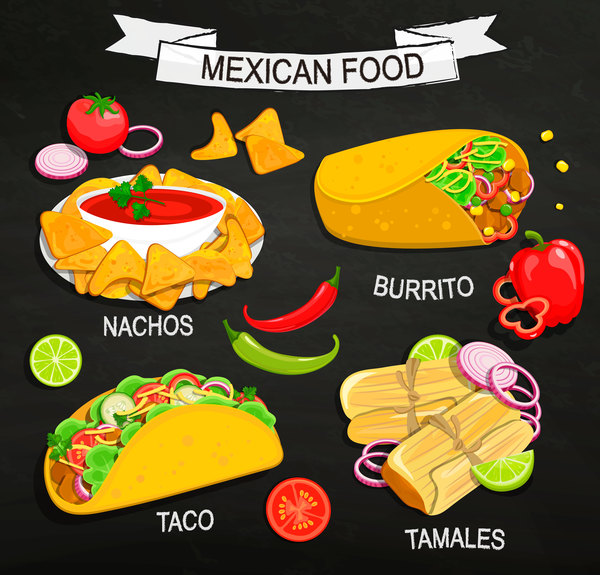 mexican food illustration vector - Vector Food free download