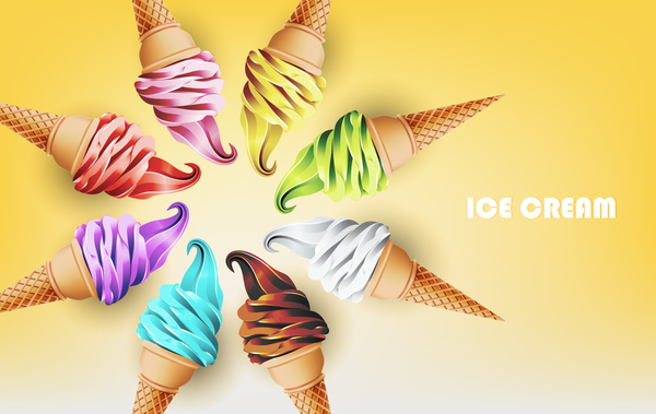 Ice cream background design vector 02 - Vector Food free download