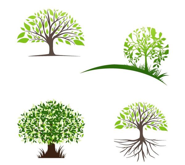 Creative tree logos design vector