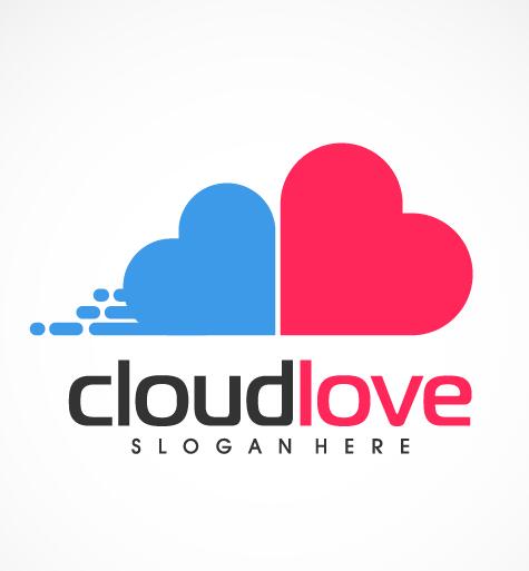 Cloud love logo vector - Vector Logo free download - 웹