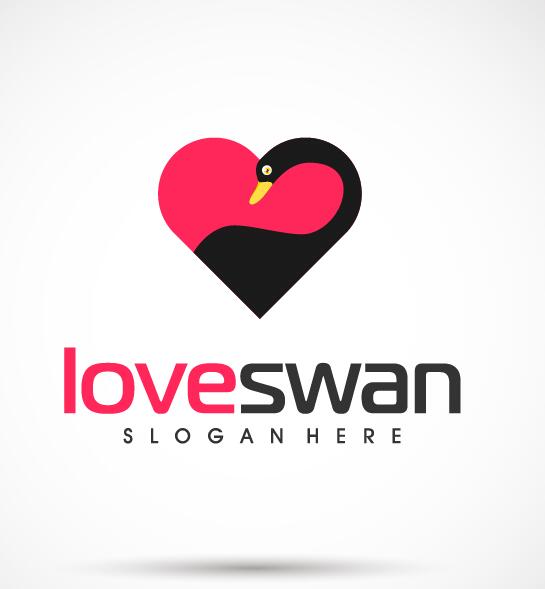 Love swan logo vector - Vector Animal free download - 웹