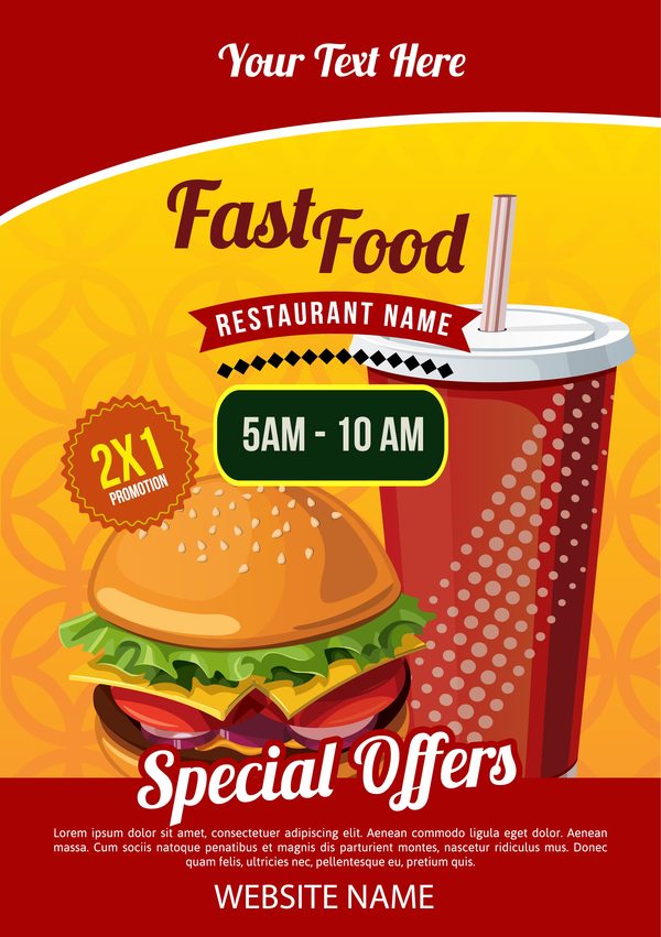 fast food poster template design vector free download