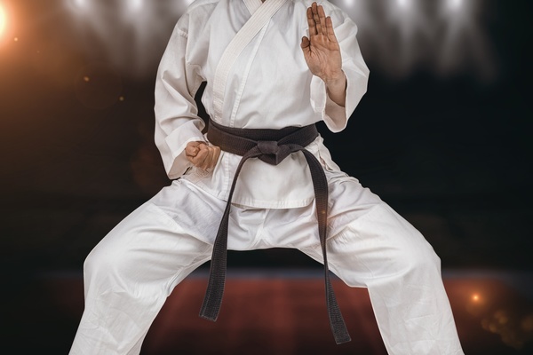 Black belt karate player Stock Photo - Sports stock photo free download
