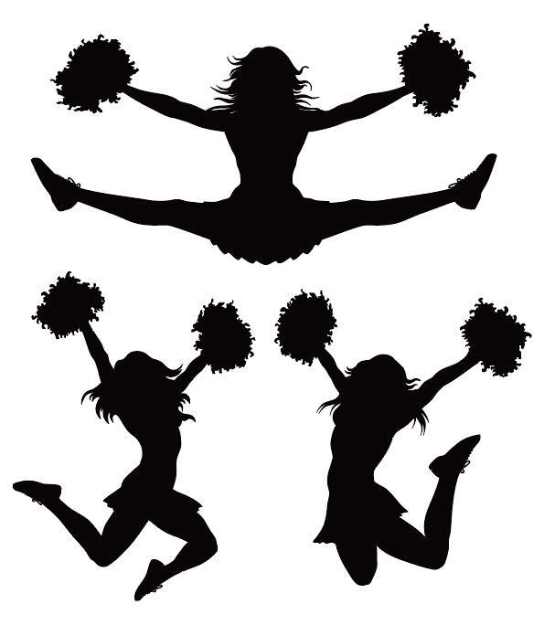 Girl cheerleader silhouette vector set 01 Vector People free download