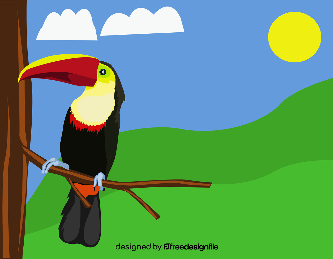 Toucan cartoon vector image