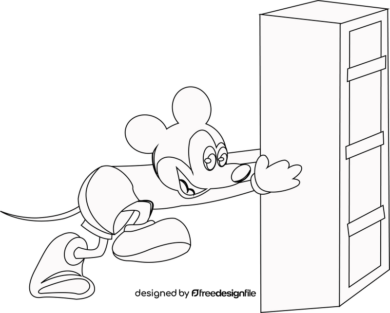 Disney mickey mouse black and white clipart