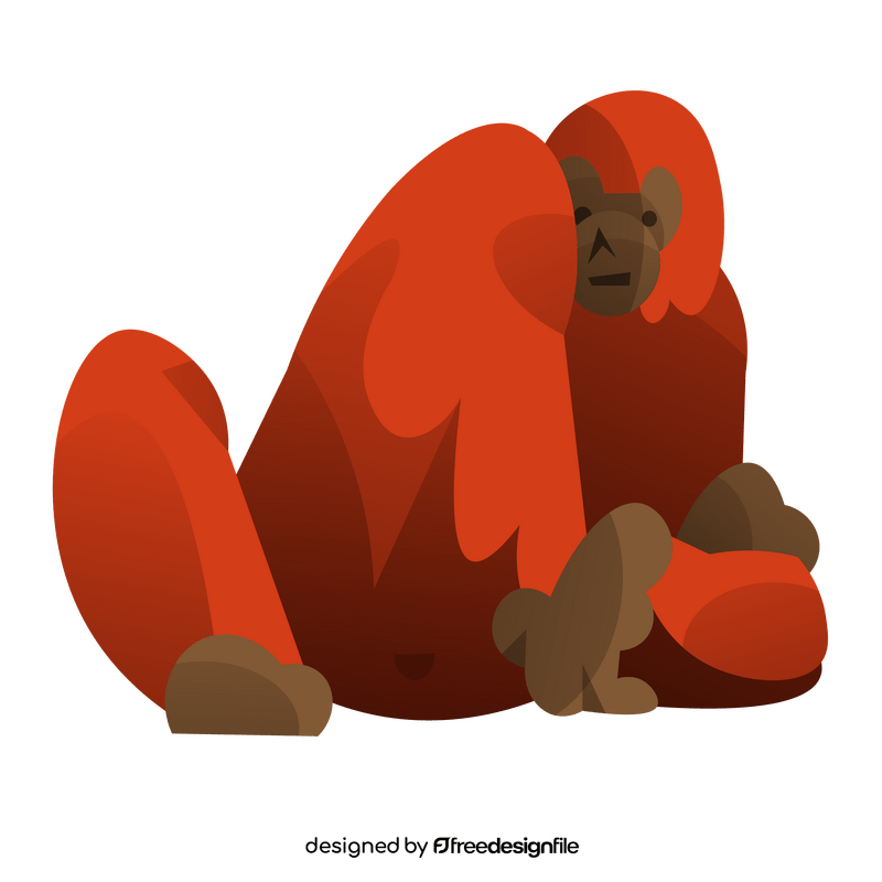 Orangutan sitting clipart