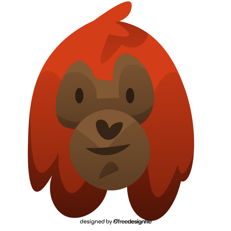 Orangutan head cartoon clipart