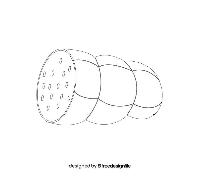 Sausage bandaged with string black and white clipart