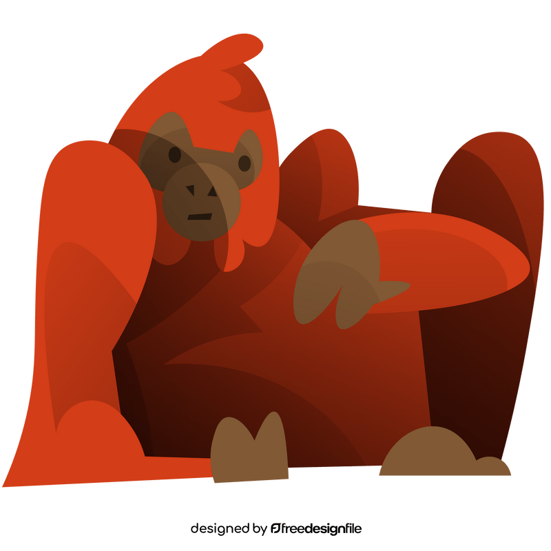 Orangutan resting clipart
