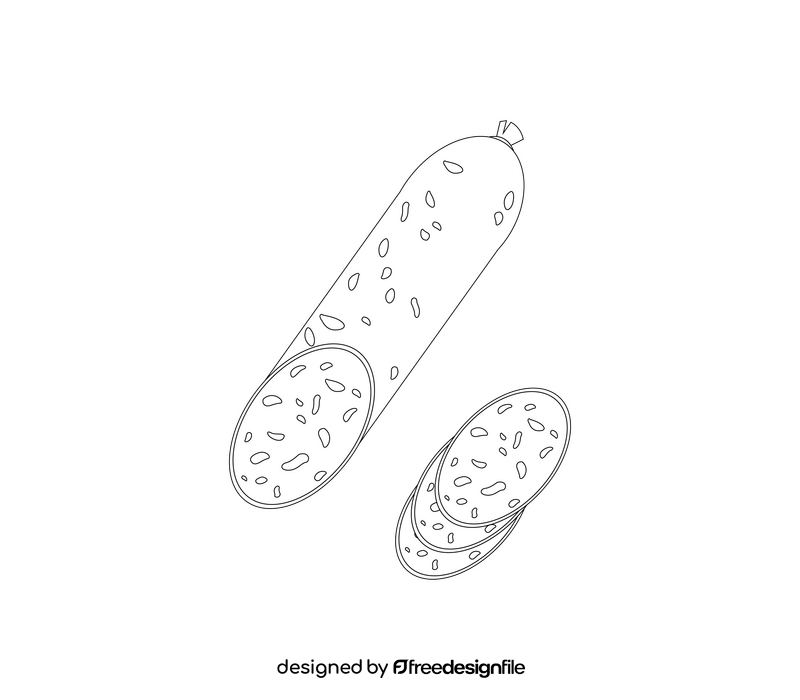 Salami drawing black and white clipart