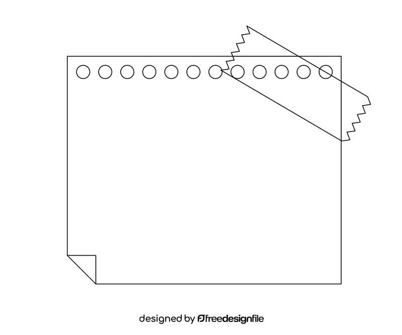 Note paper black and white clipart