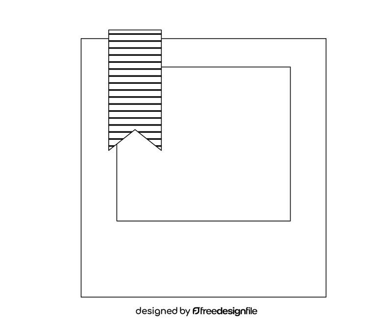 Cartoon note paper black and white clipart