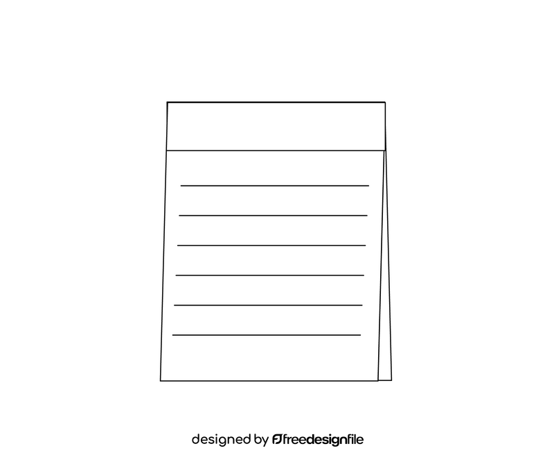 Sticky notes illustration black and white clipart