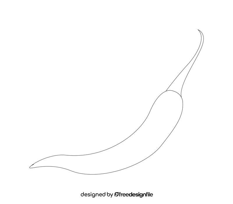 Chilli pepper drawing black and white clipart