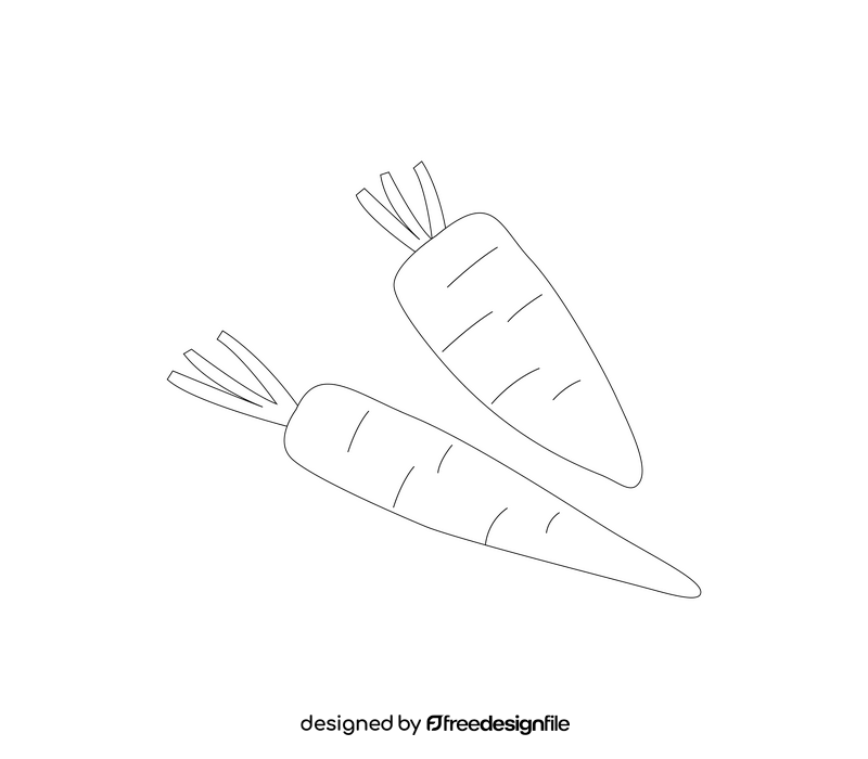 Fresh carrot illustration black and white clipart