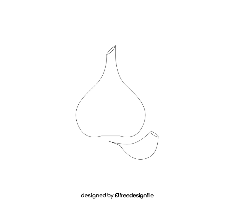 Free garlic black and white clipart