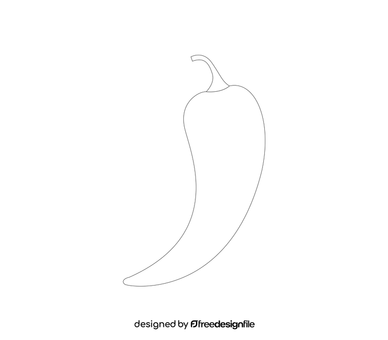 Chilli pepper black and white clipart