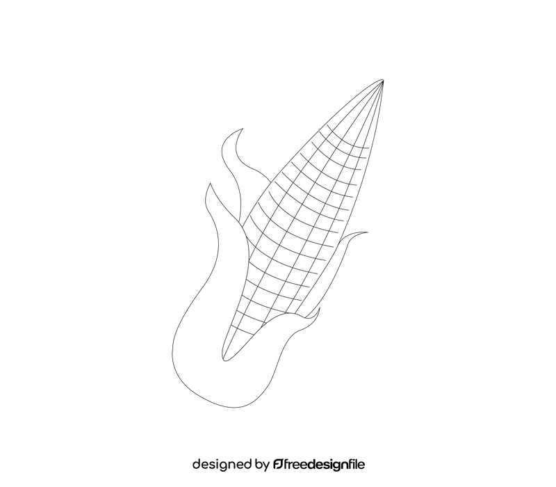 Corn cartoon black and white clipart