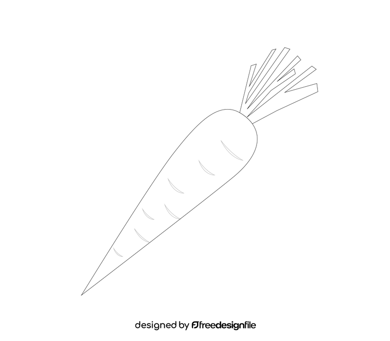 Carrot cartoon black and white clipart