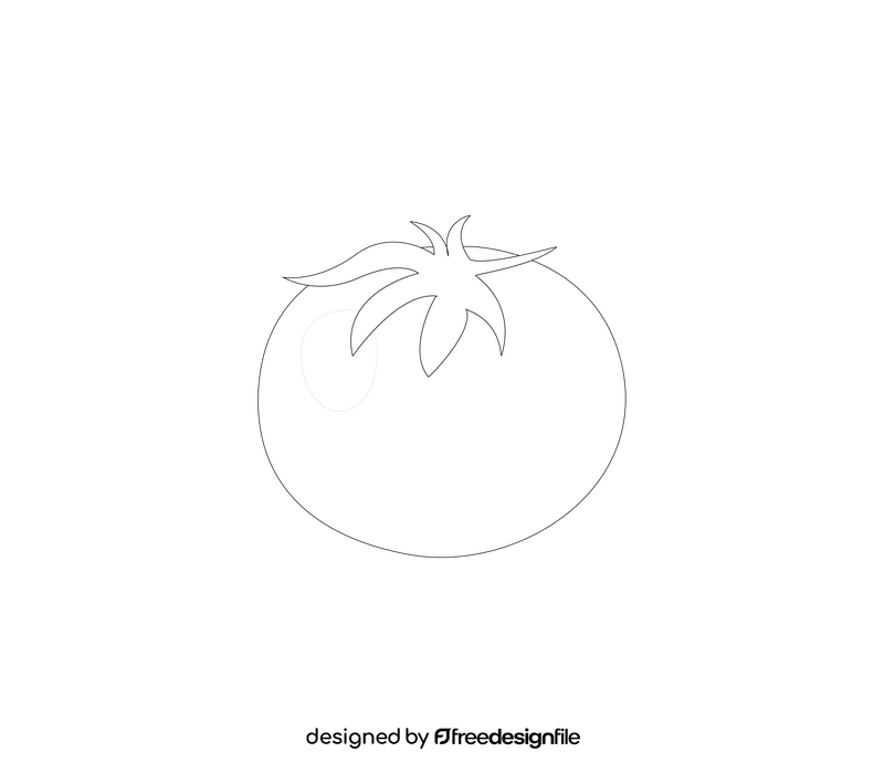 Tomato black and white clipart