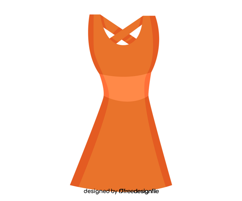 Orange sleeveless dress clipart