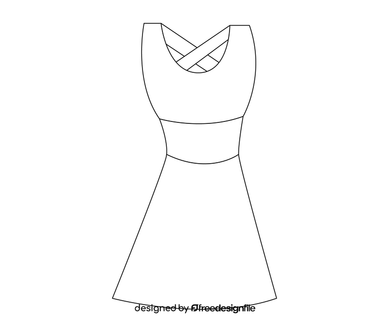 Sleeveless dress black and white clipart