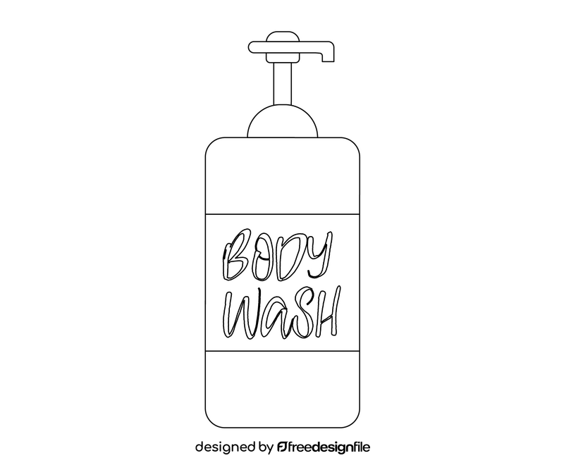 Body shower gel black and white clipart