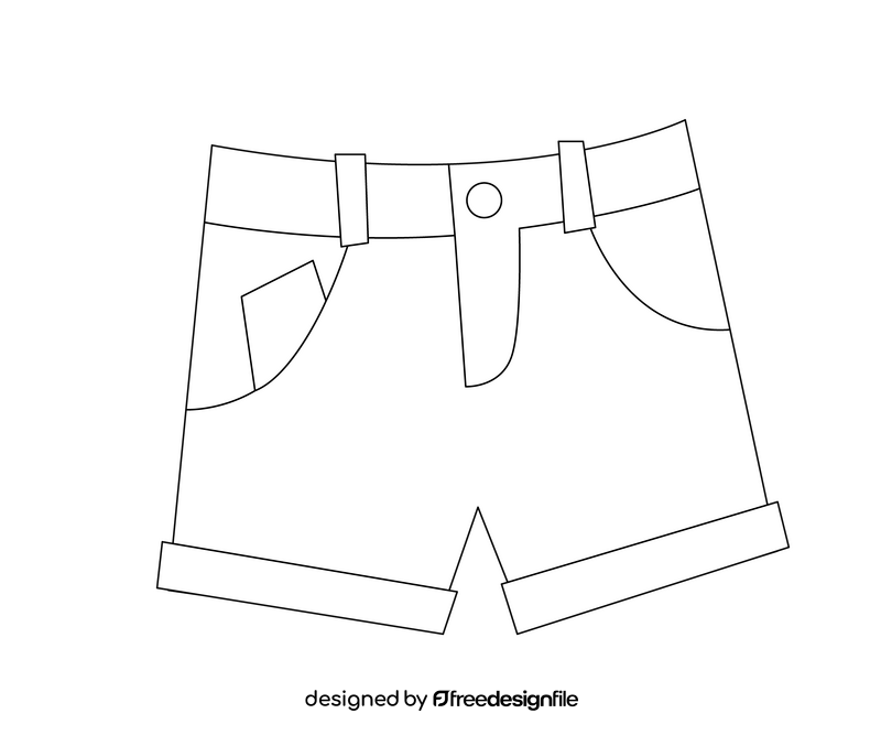 Women shorts illustration black and white clipart free download