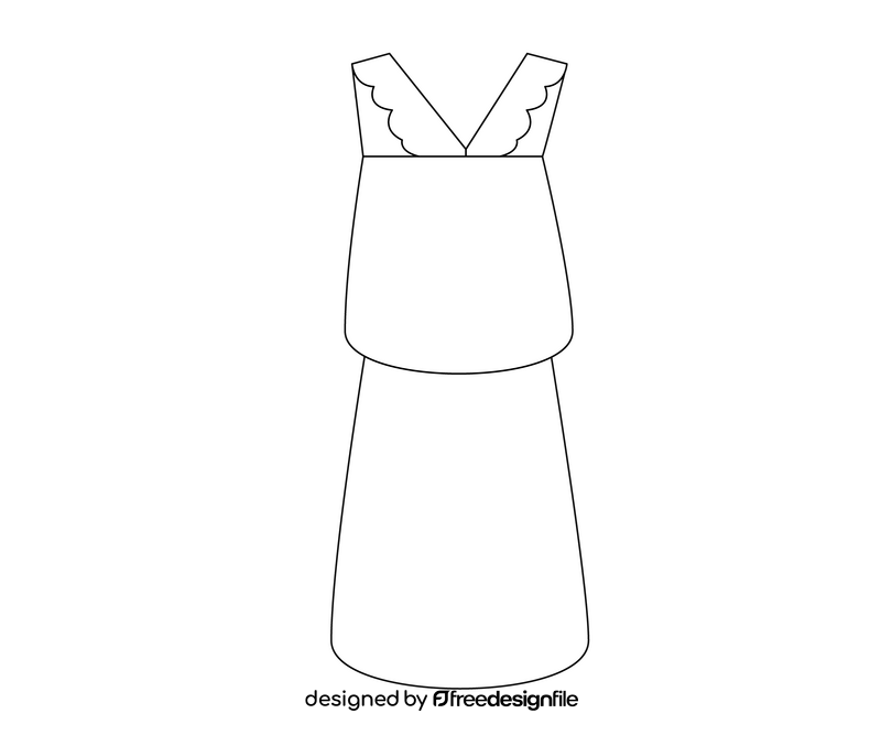 Sundress black and white clipart