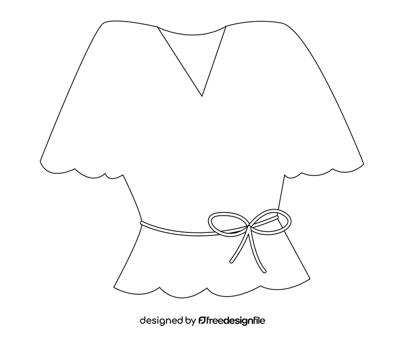 Blouse black and white clipart