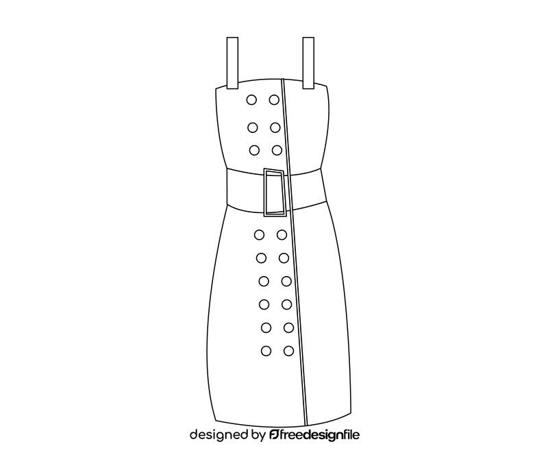 Sundress cartoon black and white clipart